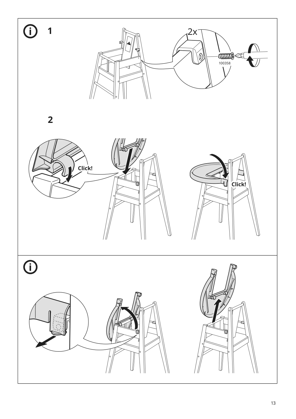 Assembly instructions for IKEA Blames high chair with tray black | Page 13 - IKEA BLÅMES high chair with tray 501.650.79