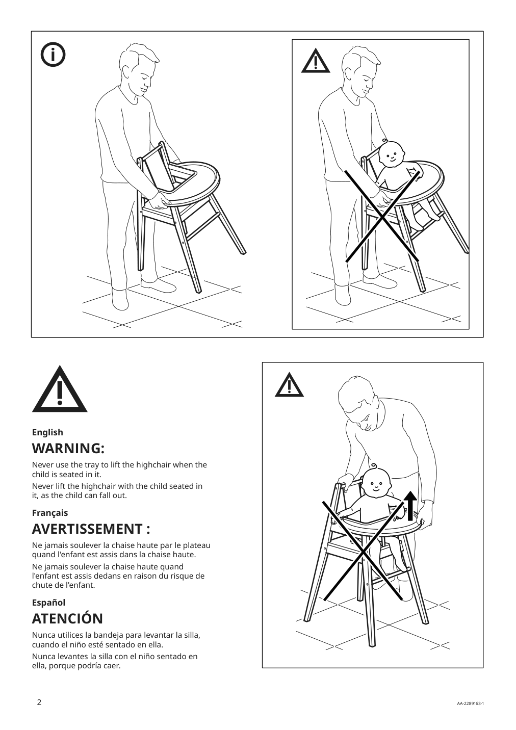 Assembly instructions for IKEA Blames high chair with tray black | Page 2 - IKEA BLÅMES high chair with tray 501.650.79