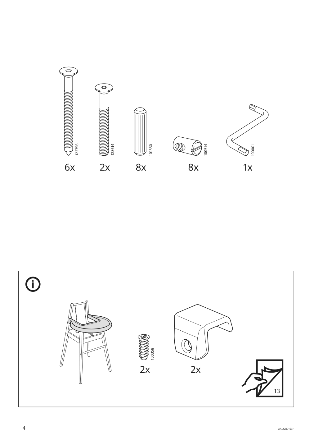 Assembly instructions for IKEA Blames high chair with tray black | Page 4 - IKEA BLÅMES high chair with tray 501.650.79