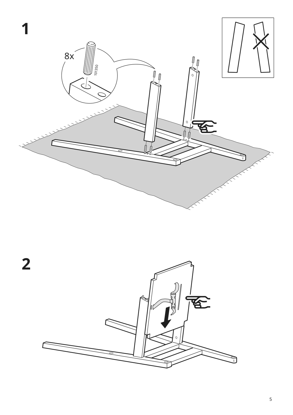 Assembly instructions for IKEA Blames high chair with tray black | Page 5 - IKEA BLÅMES high chair with tray 501.650.79