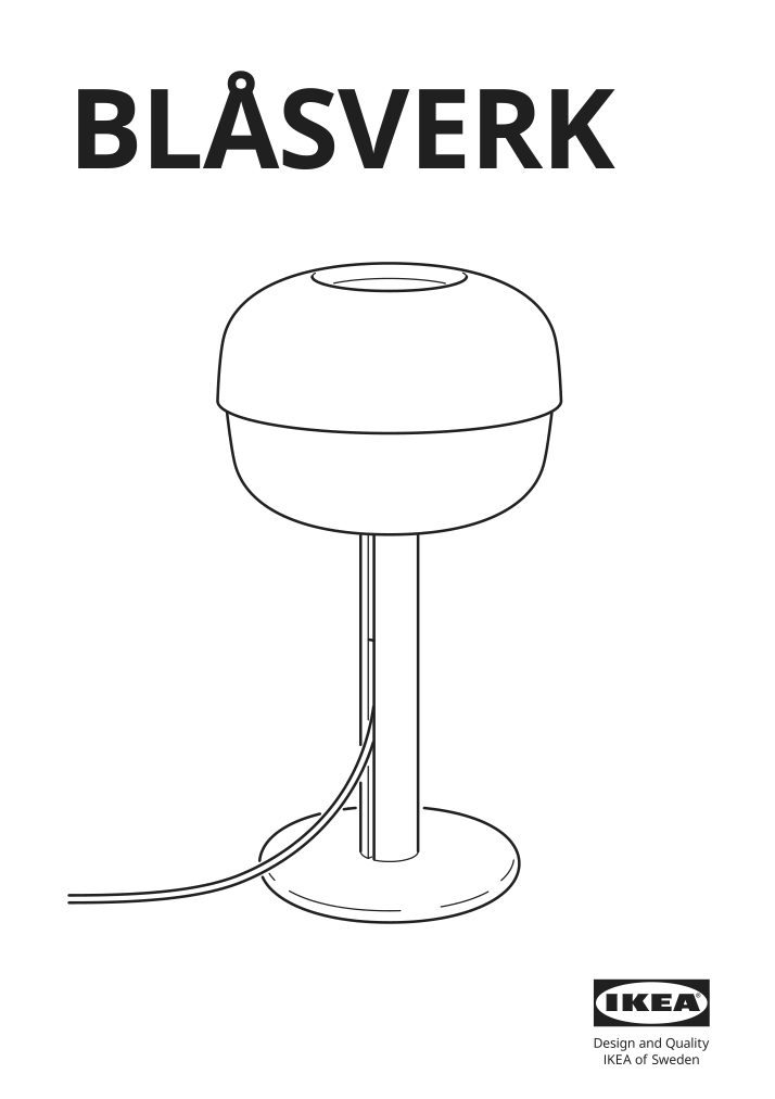 Assembly instructions for IKEA Blasverk table lamp blue | Page 1 - IKEA BLÅSVERK table lamp 605.012.59