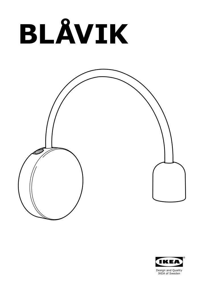 Assembly instructions for IKEA Blavik led wall lamp battery operated blue | Page 1 - IKEA BLÅVIK LED wall lamp 303.122.98