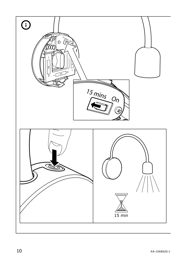 Assembly instructions for IKEA Blavik led wall lamp battery operated blue | Page 10 - IKEA BLÅVIK LED wall lamp 303.122.98