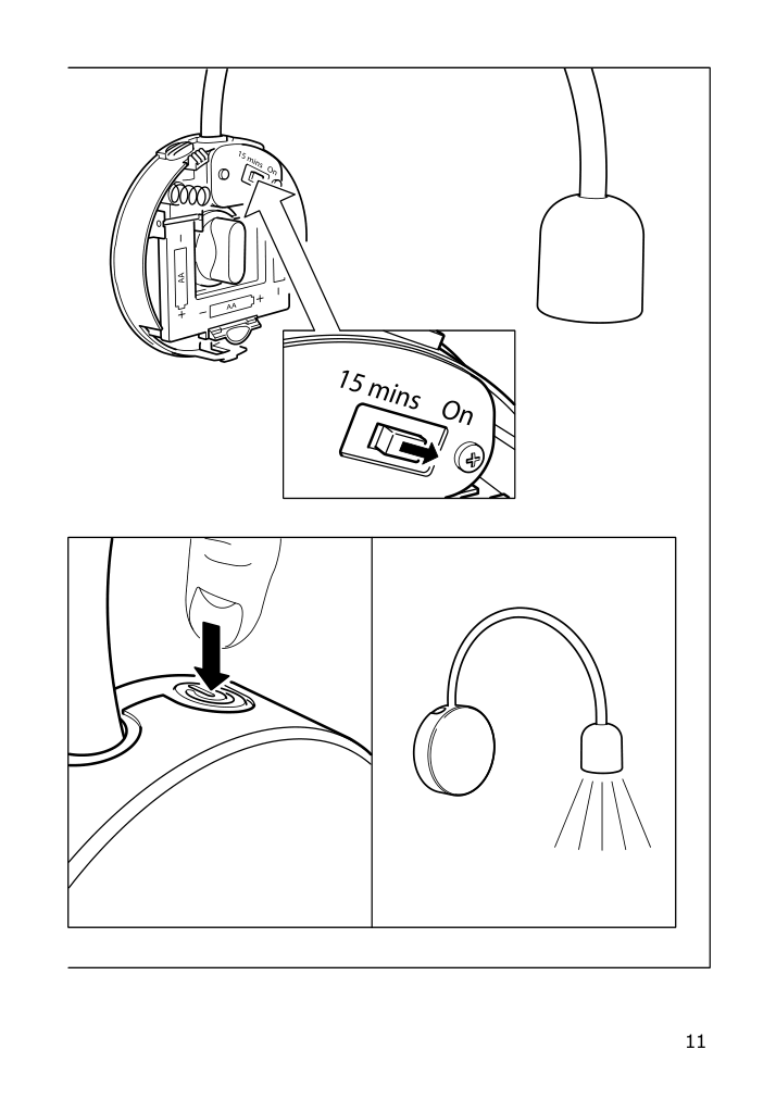 Assembly instructions for IKEA Blavik led wall lamp battery operated blue | Page 11 - IKEA BLÅVIK LED wall lamp 303.122.98