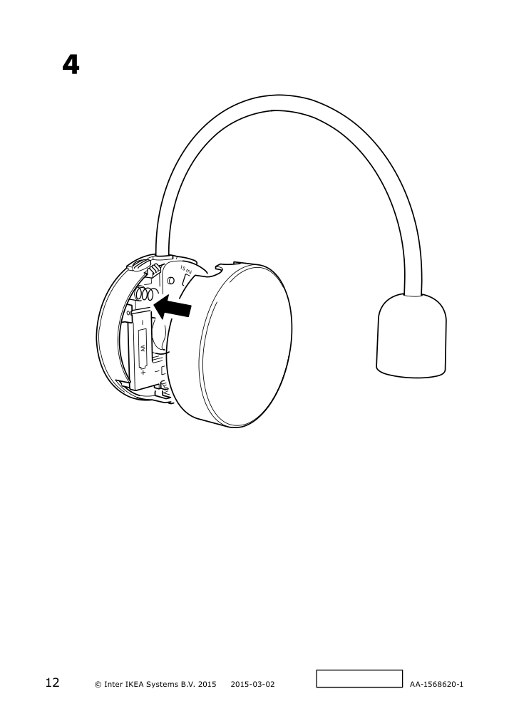 Assembly instructions for IKEA Blavik led wall lamp battery operated blue | Page 12 - IKEA BLÅVIK LED wall lamp 303.122.98