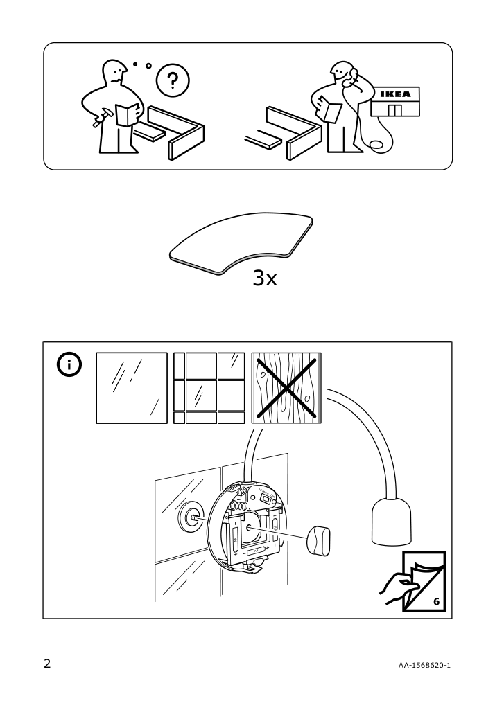 Assembly instructions for IKEA Blavik led wall lamp battery operated blue | Page 2 - IKEA BLÅVIK LED wall lamp 303.122.98