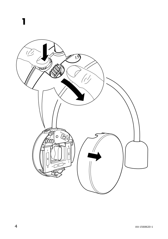 Assembly instructions for IKEA Blavik led wall lamp battery operated blue | Page 4 - IKEA BLÅVIK LED wall lamp 303.122.98