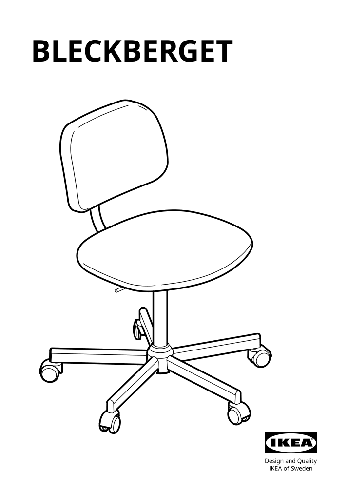 Assembly instructions for IKEA Bleckberget swivel chair idekulla beige | Page 1 - IKEA HAUGA/BLECKBERGET desk and storage combination 694.364.72