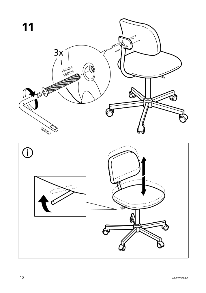 Assembly instructions for IKEA Bleckberget swivel chair idekulla dark gray | Page 12 - IKEA HAUGA/BLECKBERGET desk and storage combination 094.365.02