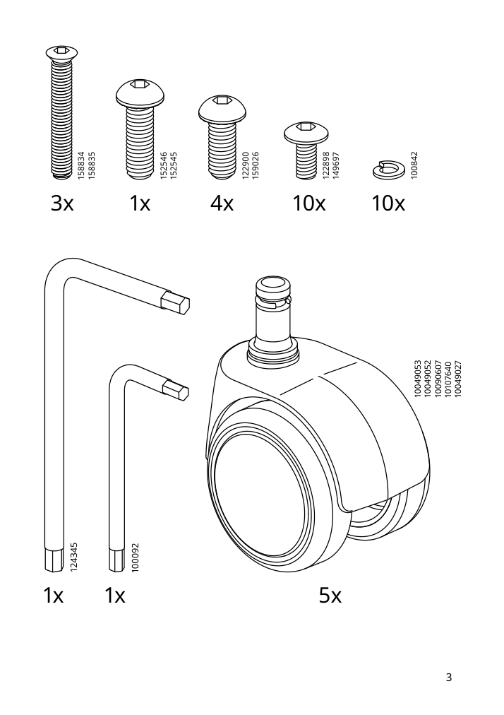 Assembly instructions for IKEA Bleckberget swivel chair idekulla light green | Page 3 - IKEA BLECKBERGET swivel chair 505.223.42