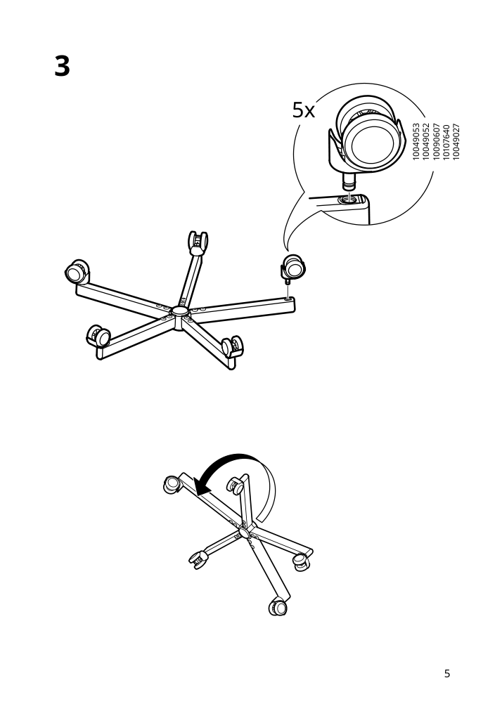 Assembly instructions for IKEA Bleckberget swivel chair idekulla light green | Page 5 - IKEA BLECKBERGET swivel chair 505.223.42