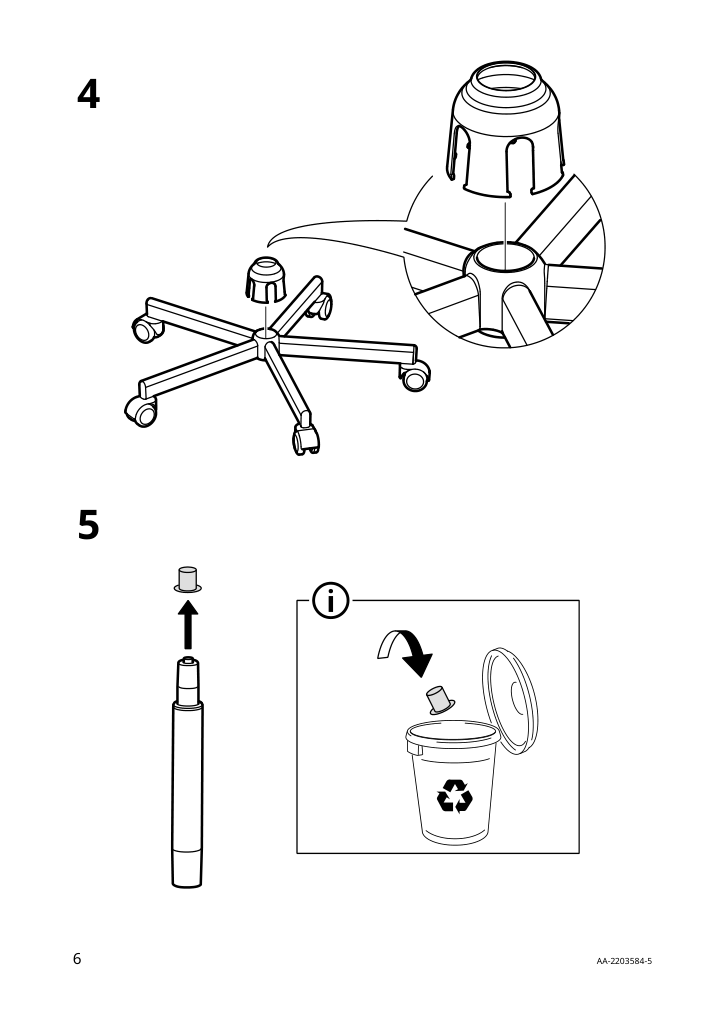 Assembly instructions for IKEA Bleckberget swivel chair idekulla dark gray | Page 6 - IKEA HAUGA/BLECKBERGET desk and storage combination 094.365.02