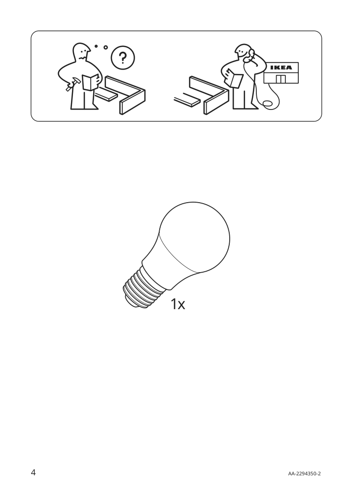 Assembly instructions for IKEA Blidvaeder table lamp with led bulb off white ceramic beige | Page 4 - IKEA BLIDVÄDER table lamp with LED bulb 005.141.65