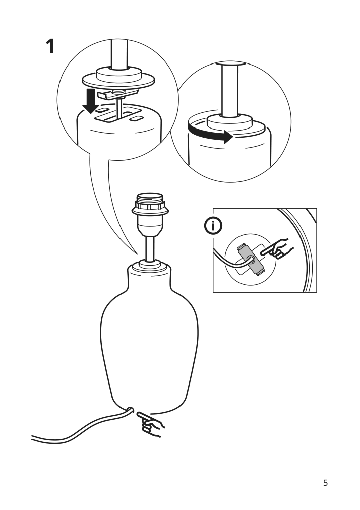 Assembly instructions for IKEA Blidvaeder table lamp with led bulb off white ceramic beige | Page 5 - IKEA BLIDVÄDER table lamp with LED bulb 005.141.65