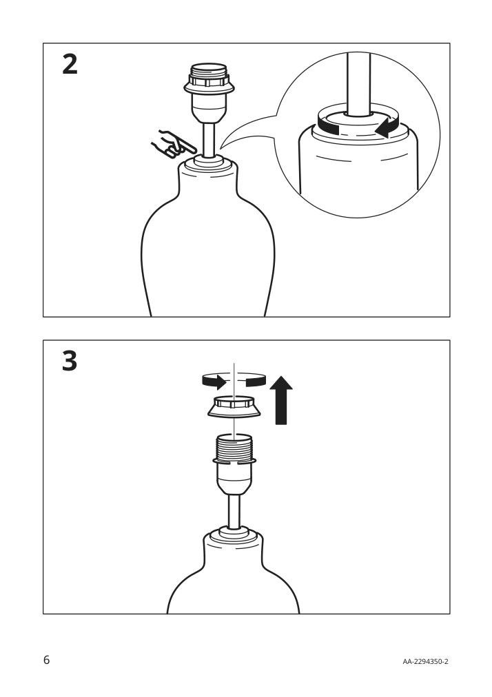 Assembly instructions for IKEA Blidvaeder table lamp with led bulb off white ceramic beige | Page 6 - IKEA BLIDVÄDER table lamp with LED bulb 005.141.65