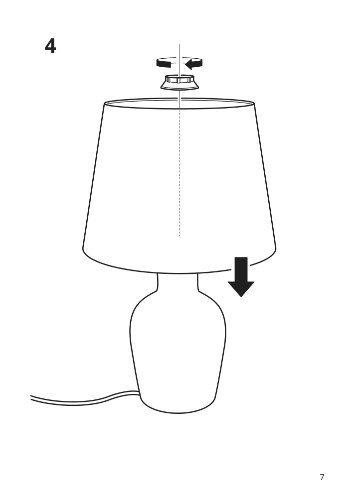 Assembly instructions for IKEA Blidvaeder table lamp with led bulb off white ceramic beige | Page 7 - IKEA BLIDVÄDER table lamp with LED bulb 005.141.65