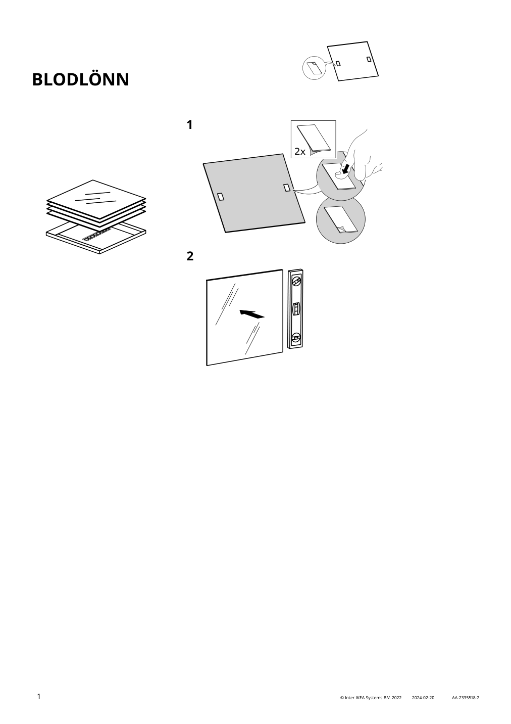 Assembly instructions for IKEA Blodloenn mirror | Page 1 - IKEA BLODLÖNN mirror 305.423.79