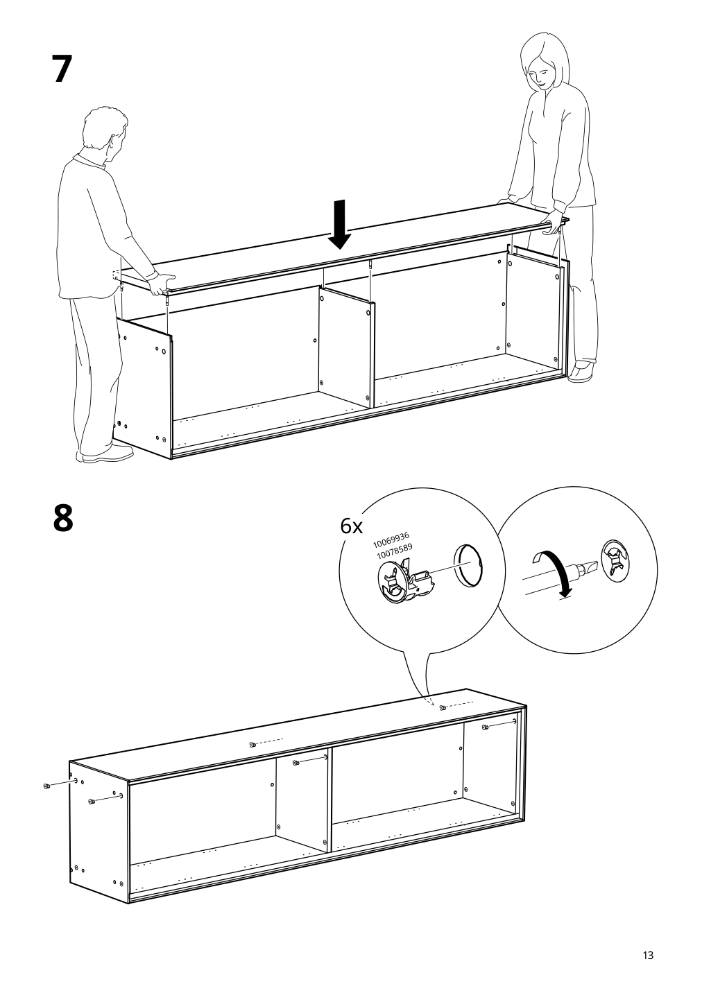 Assembly instructions for IKEA Boastad high cabinet black oak veneer | Page 13 - IKEA BOASTAD TV storage combination 595.352.22