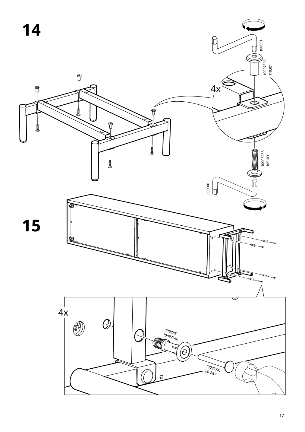 Assembly instructions for IKEA Boastad high cabinet black oak veneer | Page 17 - IKEA BOASTAD TV storage combination 595.352.22