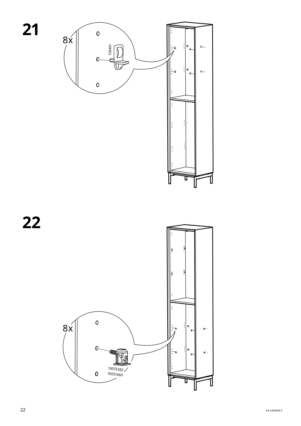 Assembly instructions for IKEA Boastad high cabinet black oak veneer | Page 22 - IKEA BOASTAD TV storage combination 595.352.22