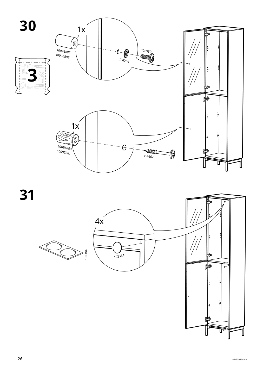 Assembly instructions for IKEA Boastad high cabinet black oak veneer | Page 26 - IKEA BOASTAD TV storage combination 995.352.20