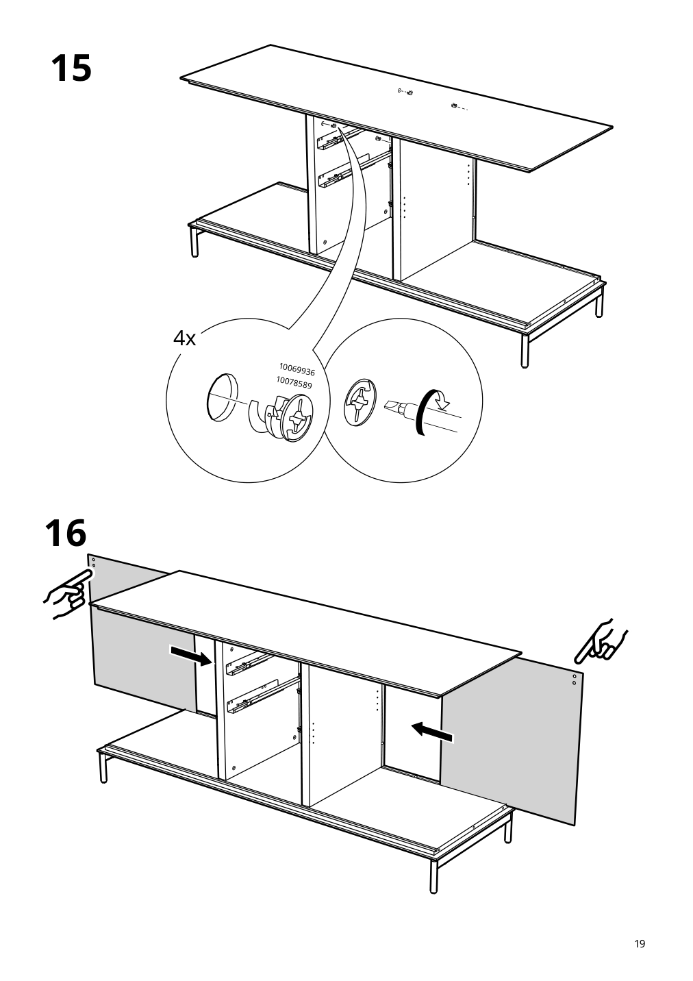 Assembly instructions for IKEA Boastad sideboard black oak veneer | Page 19 - IKEA BOASTAD storage combination 395.352.18