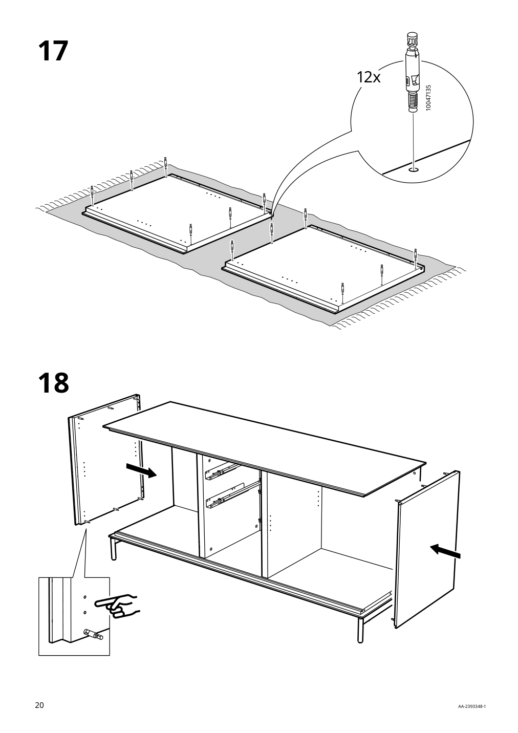 Assembly instructions for IKEA Boastad sideboard black oak veneer | Page 20 - IKEA BOASTAD storage combination 395.352.18