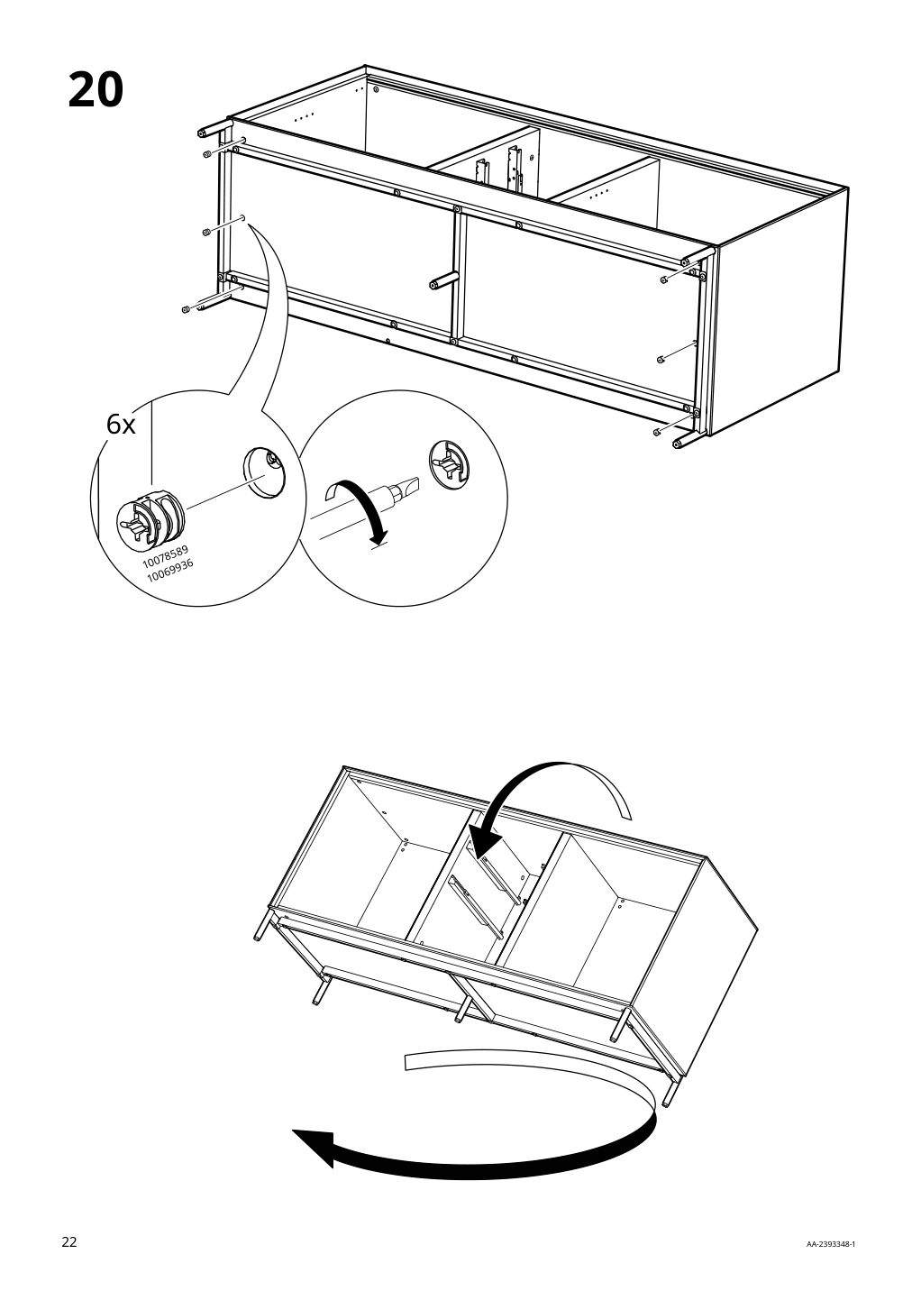 Assembly instructions for IKEA Boastad sideboard black oak veneer | Page 22 - IKEA BOASTAD storage combination 395.352.18