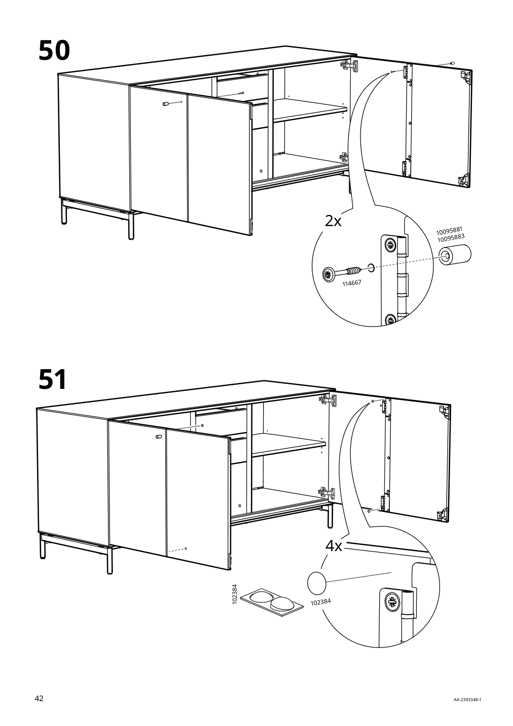 Assembly instructions for IKEA Boastad sideboard black oak veneer | Page 42 - IKEA BOASTAD storage combination 395.352.18