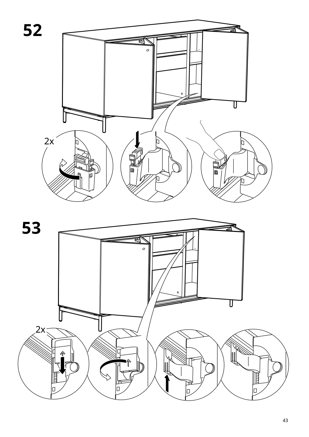 Assembly instructions for IKEA Boastad sideboard black oak veneer | Page 43 - IKEA BOASTAD storage combination 395.352.18