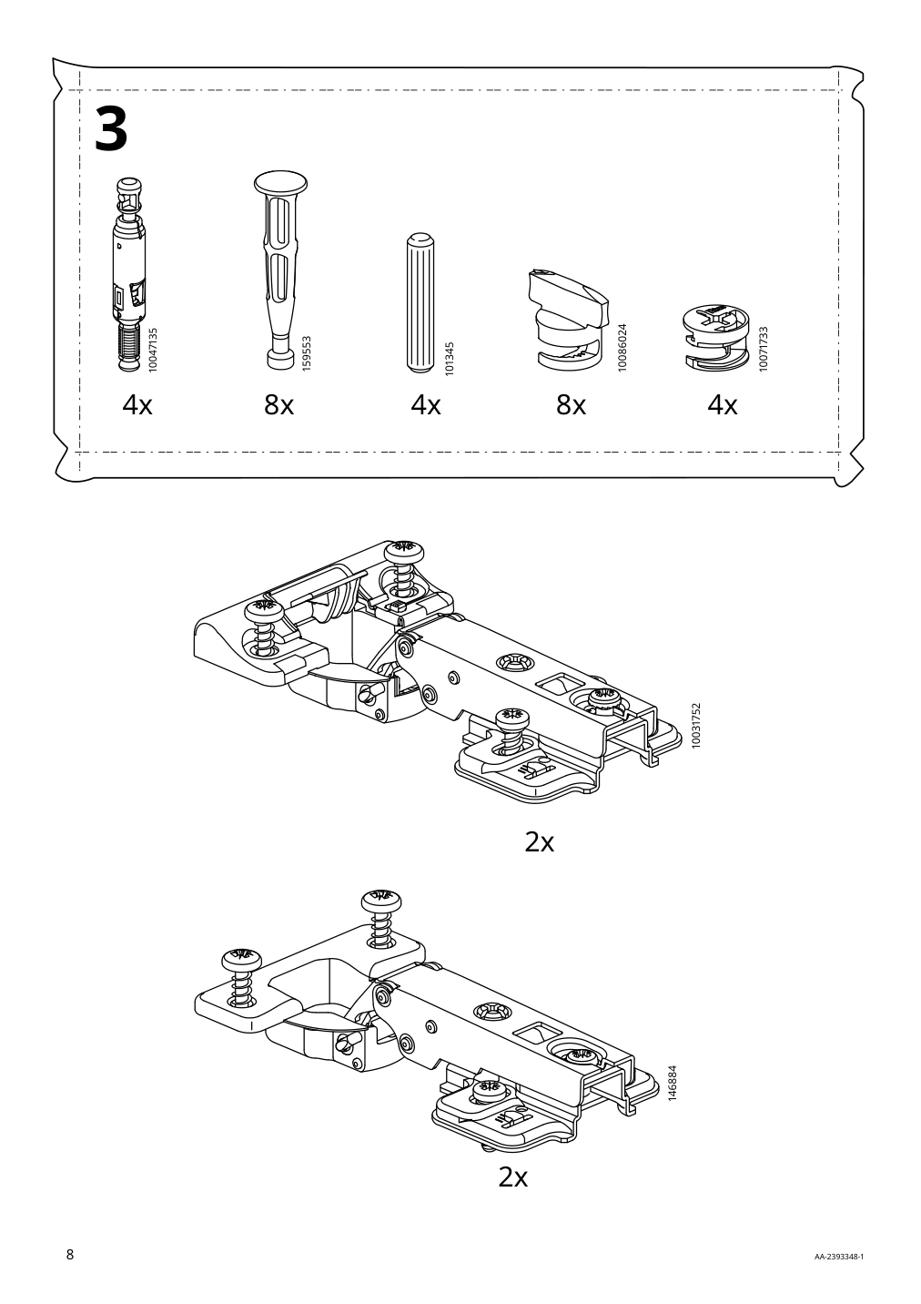 Assembly instructions for IKEA Boastad sideboard black oak veneer | Page 8 - IKEA BOASTAD storage combination 395.352.18