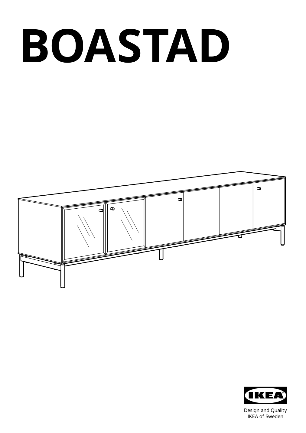 Assembly instructions for IKEA Boastad tv unit black oak veneer | Page 1 - IKEA BOASTAD TV unit 005.070.56