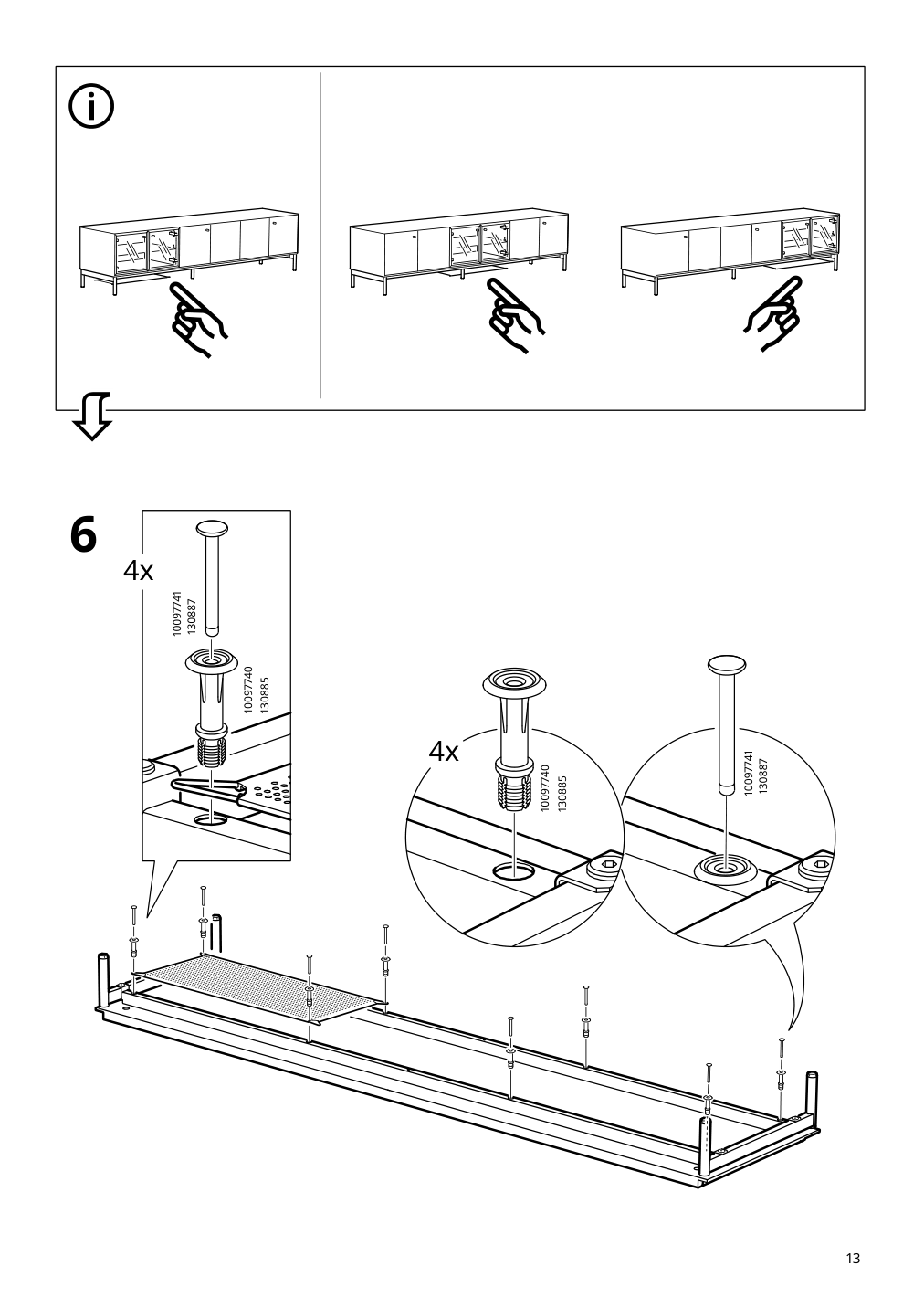 Assembly instructions for IKEA Boastad tv unit black oak veneer | Page 13 - IKEA BOASTAD TV storage combination 195.352.19