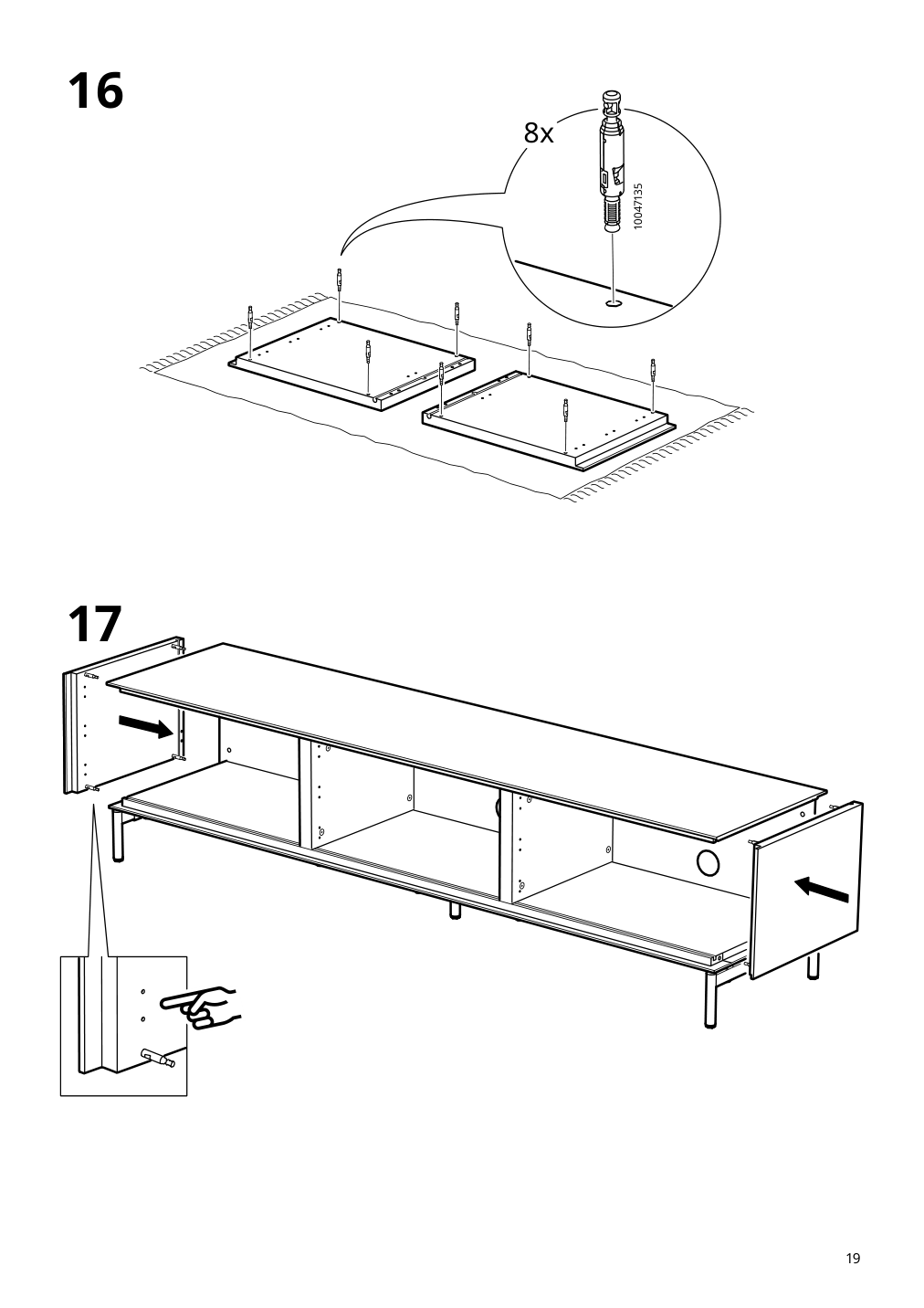 Assembly instructions for IKEA Boastad tv unit black oak veneer | Page 19 - IKEA BOASTAD TV storage combination 195.352.19