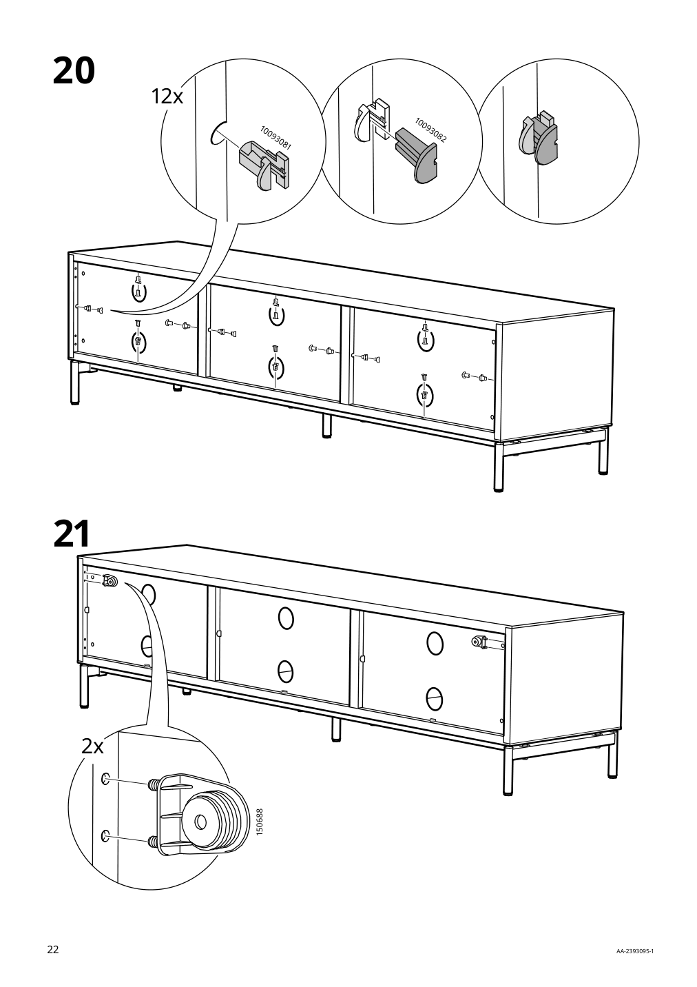 Assembly instructions for IKEA Boastad tv unit black oak veneer | Page 22 - IKEA BOASTAD TV storage combination 195.352.19