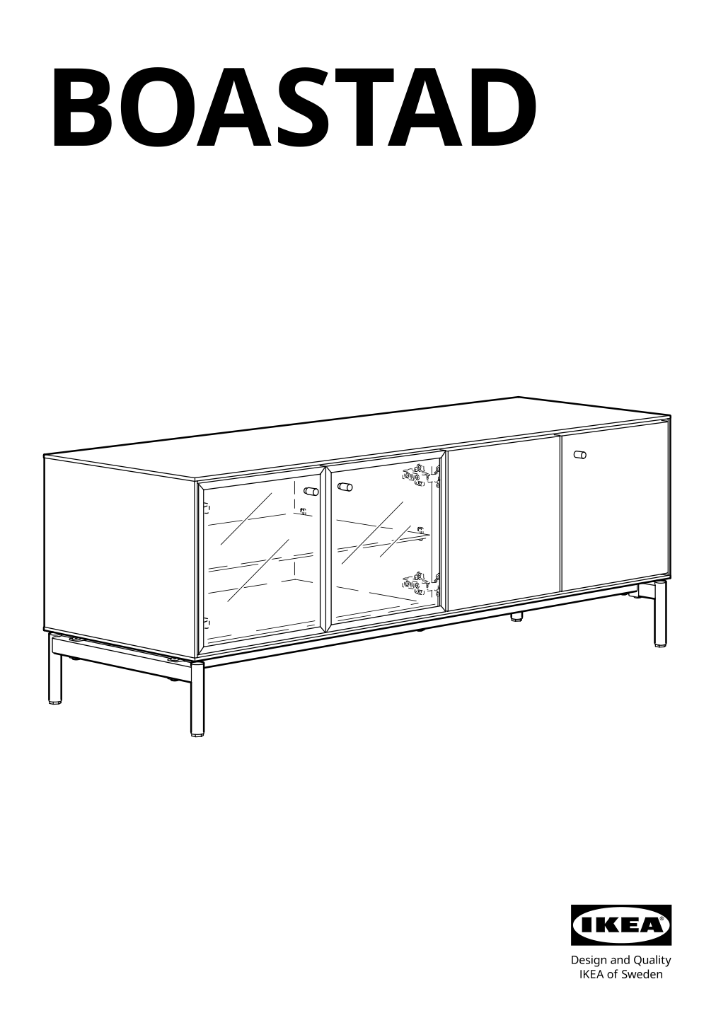 Assembly instructions for IKEA Boastad tv unit black oak veneer | Page 1 - IKEA BOASTAD TV unit 805.070.24