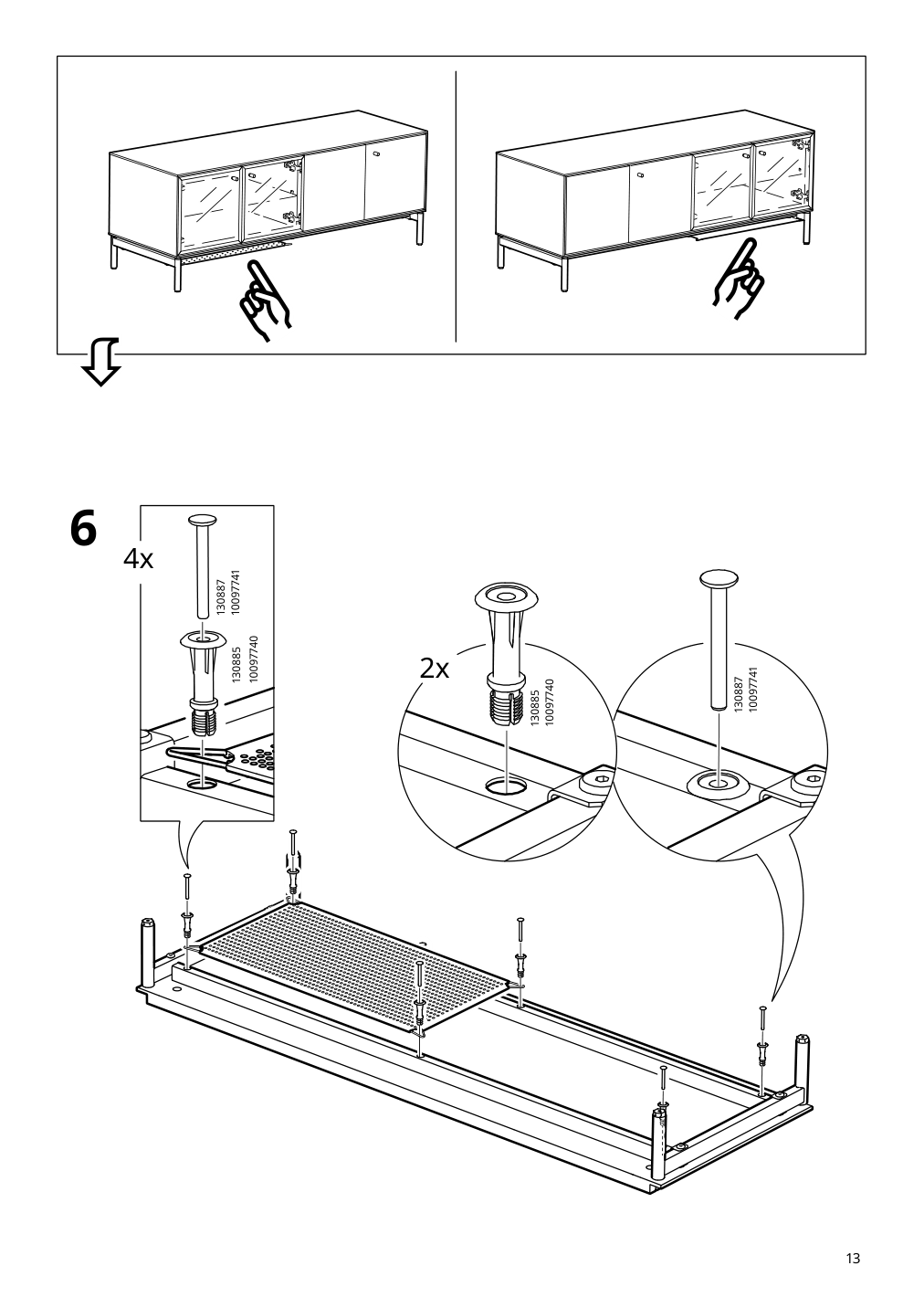 Assembly instructions for IKEA Boastad tv unit black oak veneer | Page 13 - IKEA BOASTAD TV storage combination 595.352.22