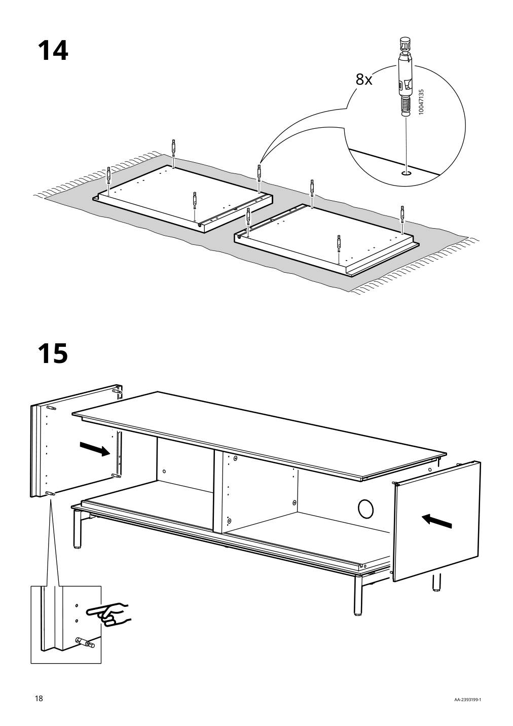 Assembly instructions for IKEA Boastad tv unit black oak veneer | Page 18 - IKEA BOASTAD TV storage combination 595.352.22