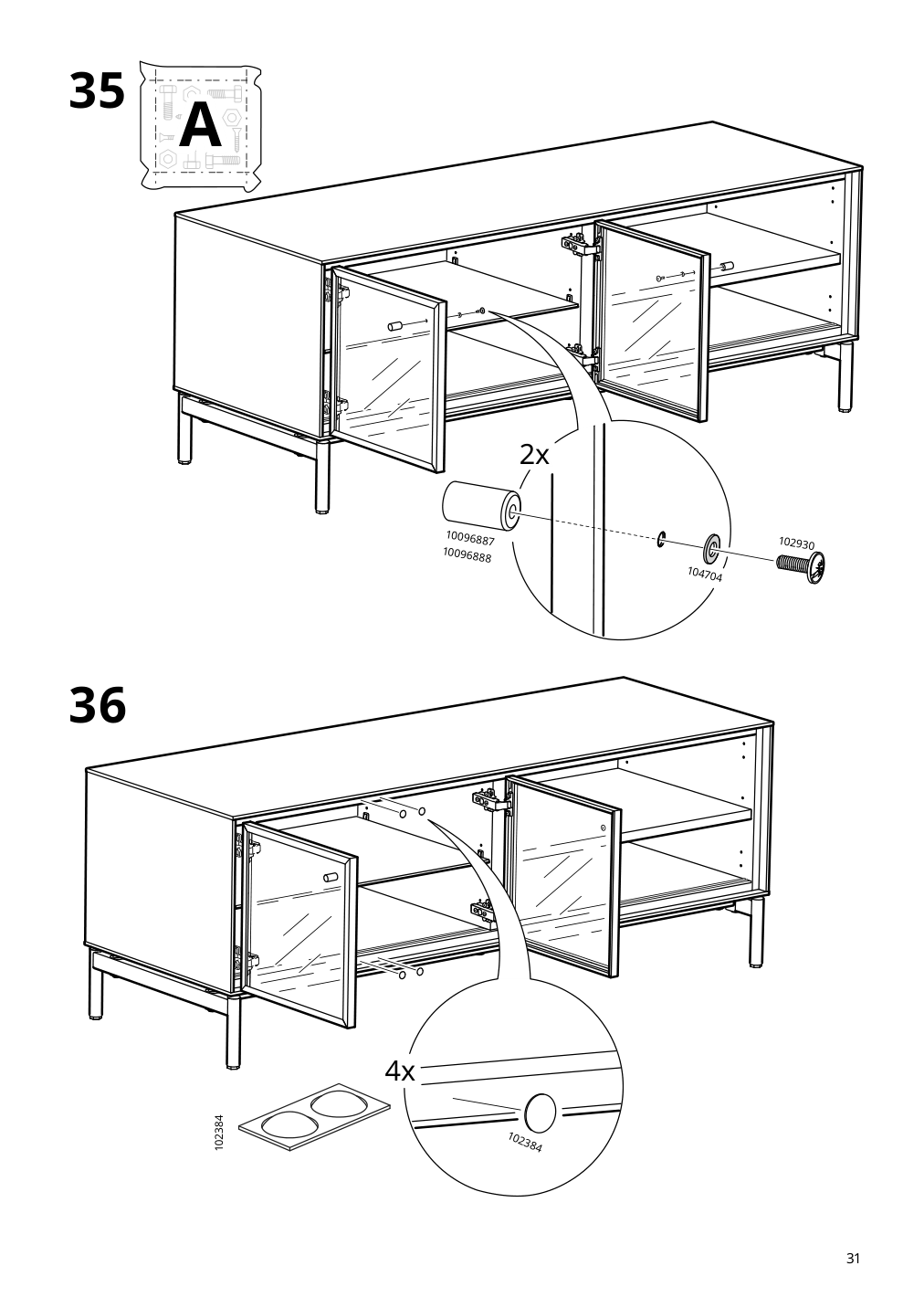 Assembly instructions for IKEA Boastad tv unit black oak veneer | Page 31 - IKEA BOASTAD TV storage combination 595.352.22