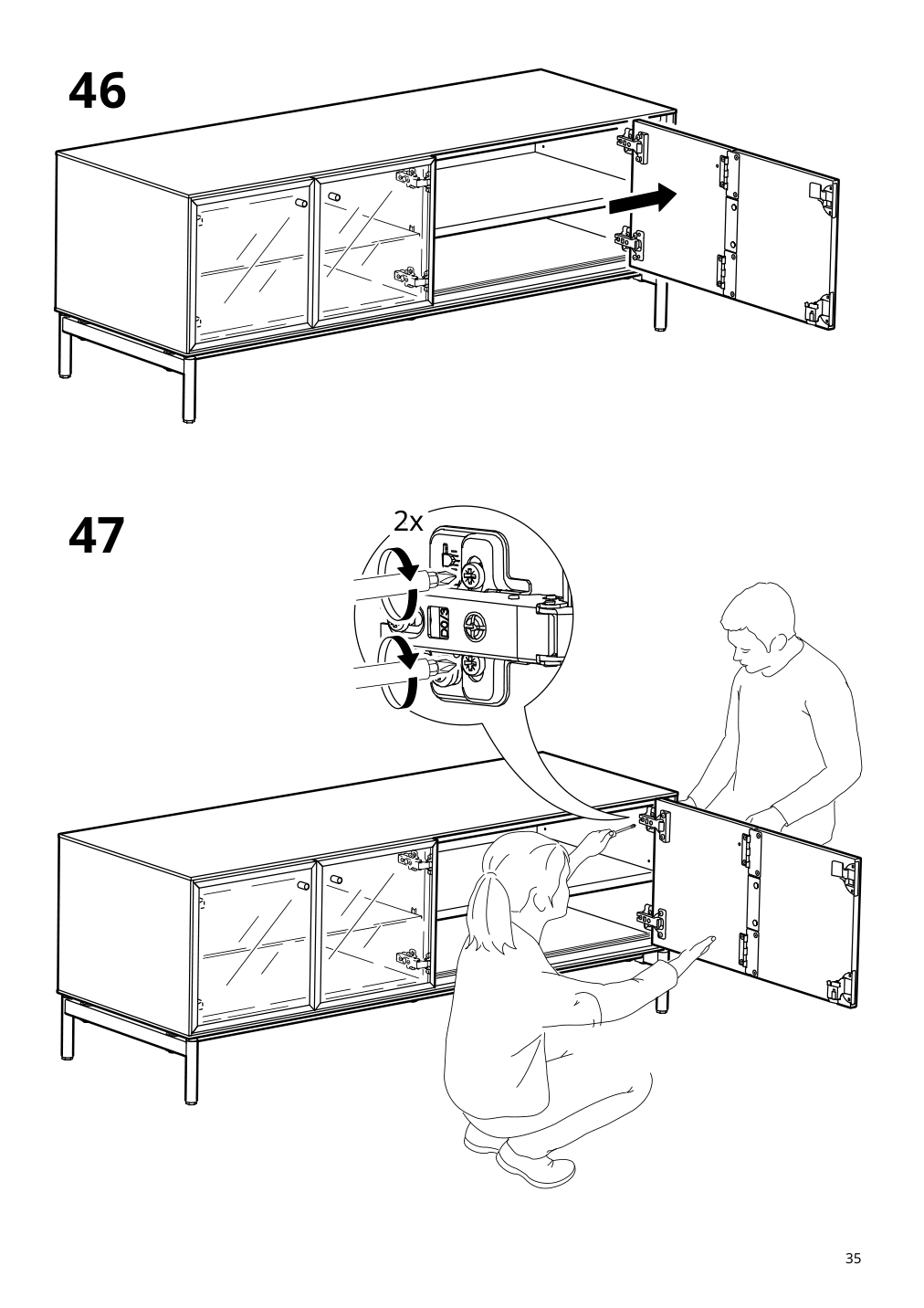 Assembly instructions for IKEA Boastad tv unit black oak veneer | Page 35 - IKEA BOASTAD TV storage combination 595.352.22