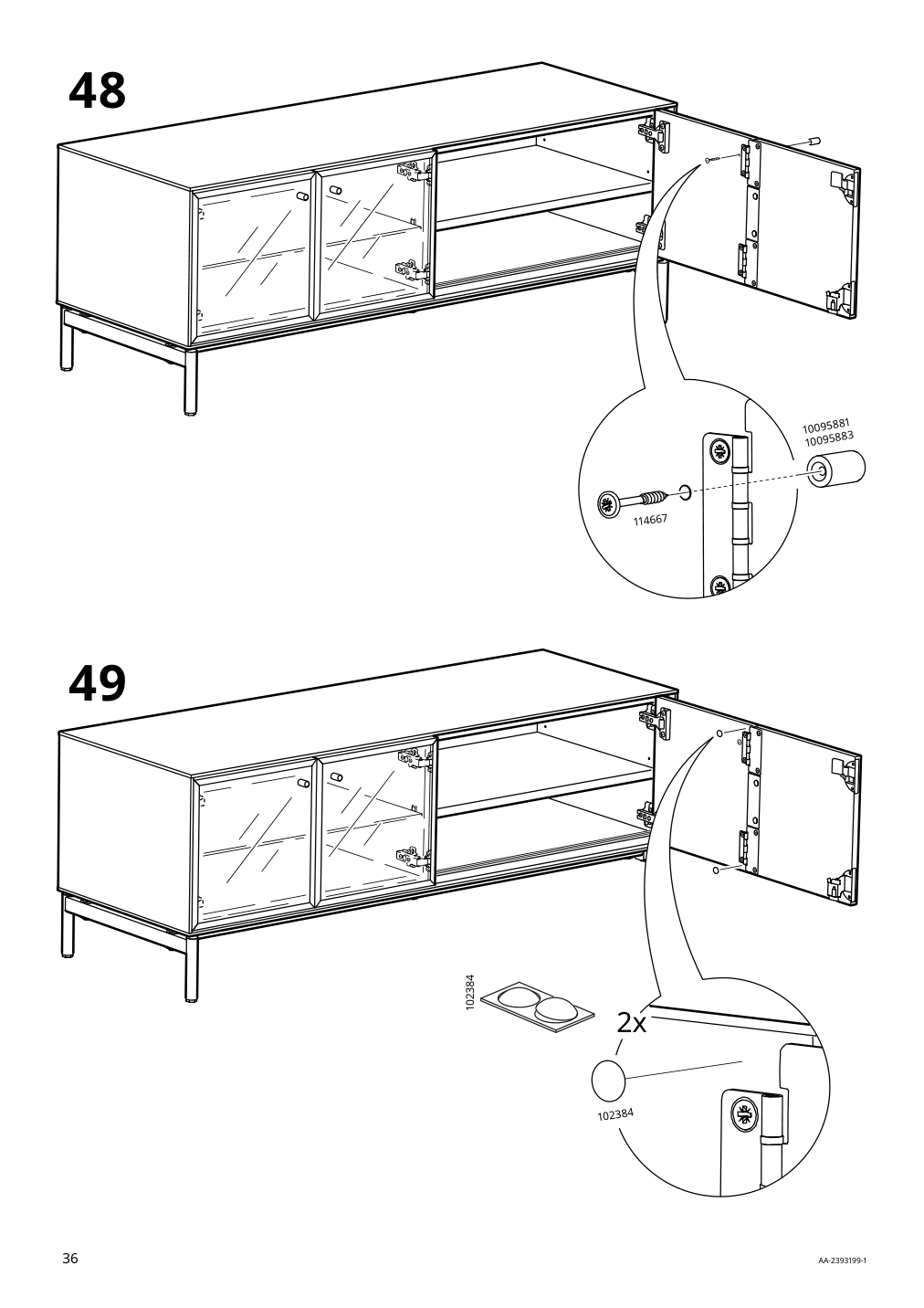 Assembly instructions for IKEA Boastad tv unit black oak veneer | Page 36 - IKEA BOASTAD TV storage combination 595.352.22