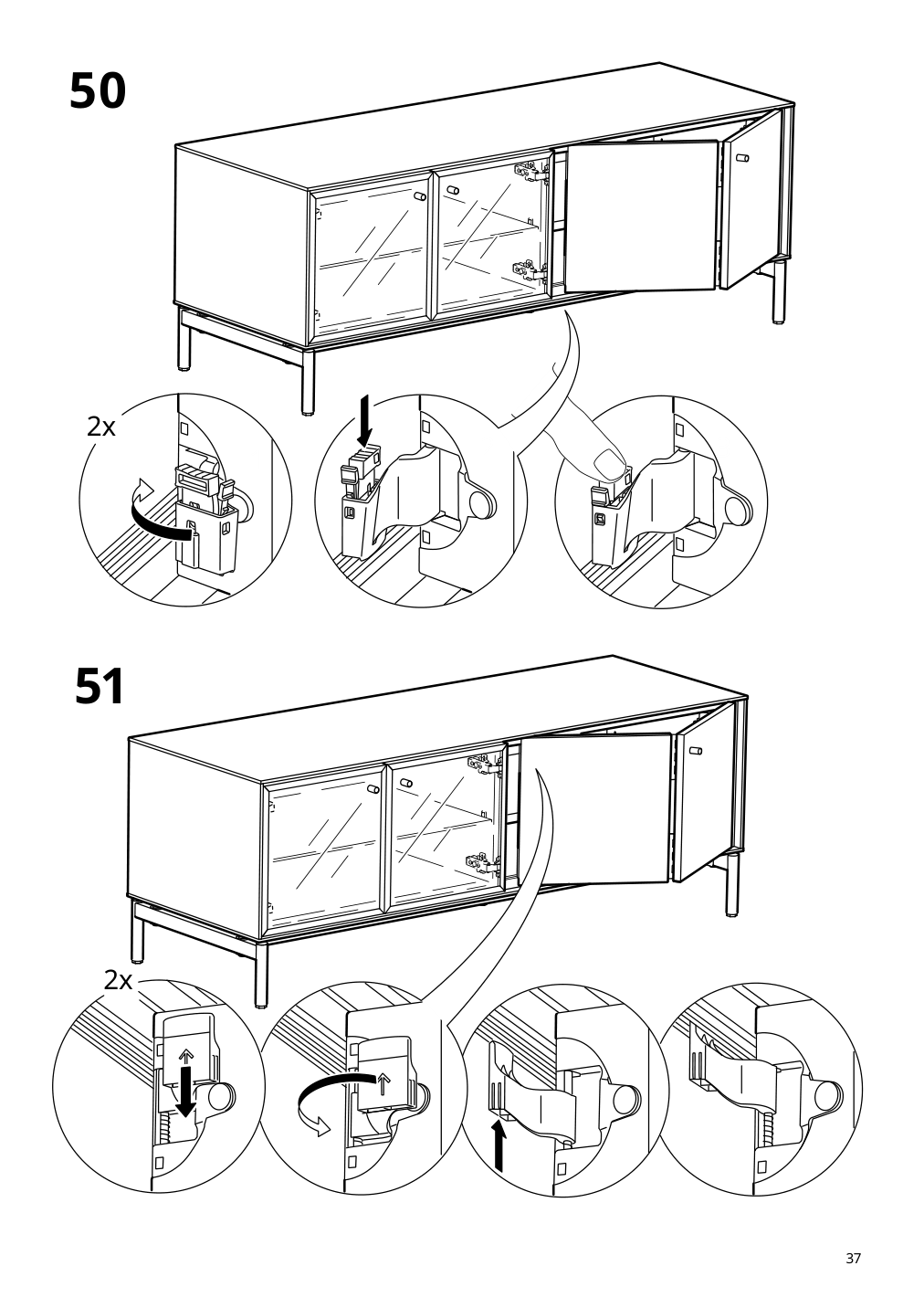 Assembly instructions for IKEA Boastad tv unit black oak veneer | Page 37 - IKEA BOASTAD TV storage combination 595.352.22