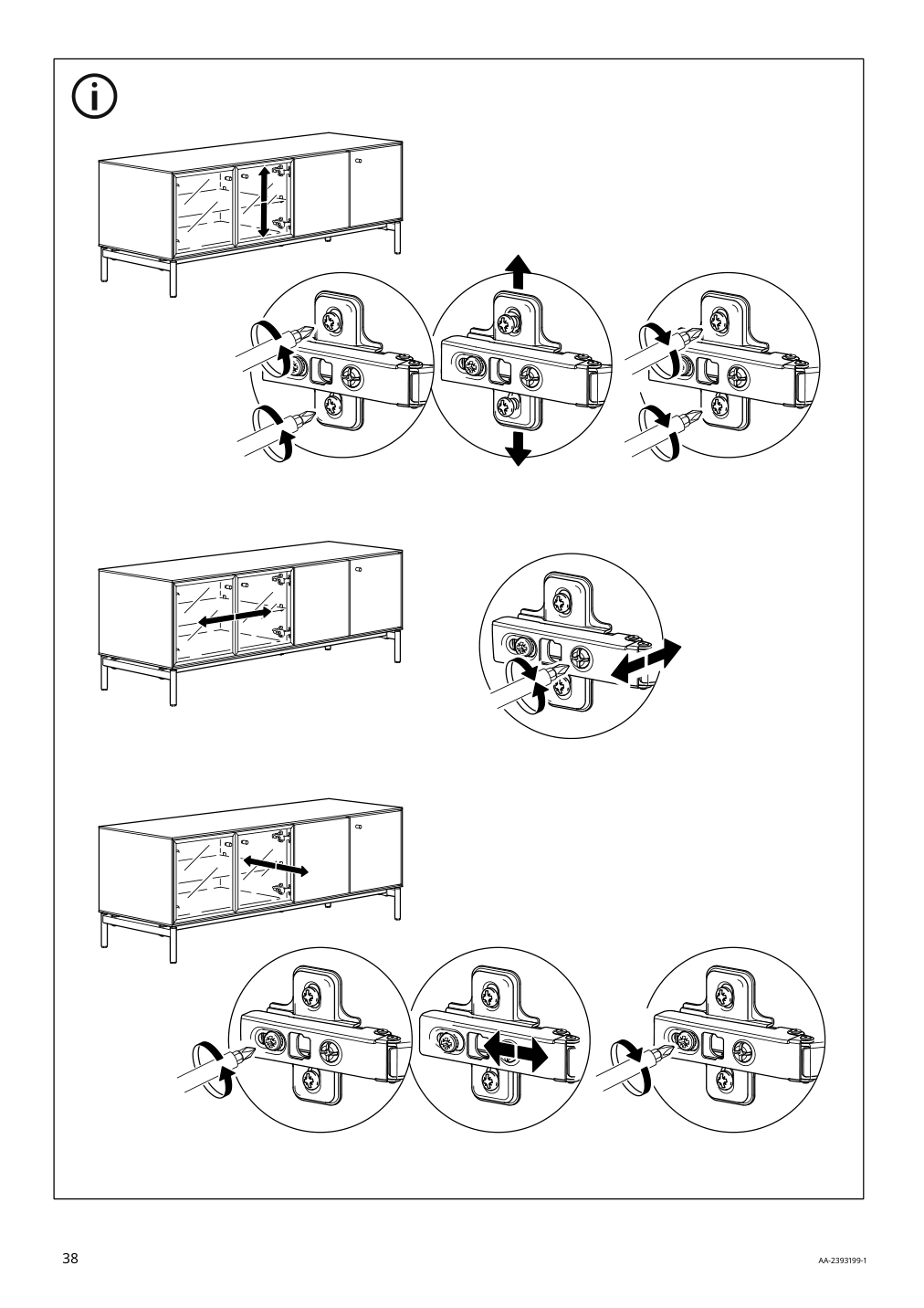 Assembly instructions for IKEA Boastad tv unit black oak veneer | Page 38 - IKEA BOASTAD TV storage combination 595.352.22