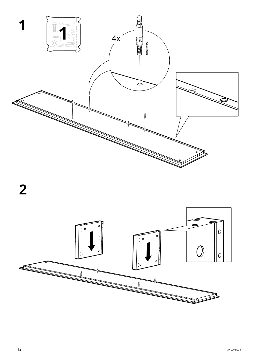 Assembly instructions for IKEA Boastad wall shelf black oak veneer | Page 12 - IKEA BOASTAD TV storage combination 195.352.19