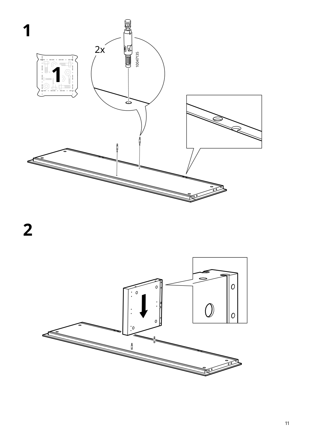 Assembly instructions for IKEA Boastad wall shelf black oak veneer | Page 11 - IKEA BOASTAD TV storage combination 595.352.22