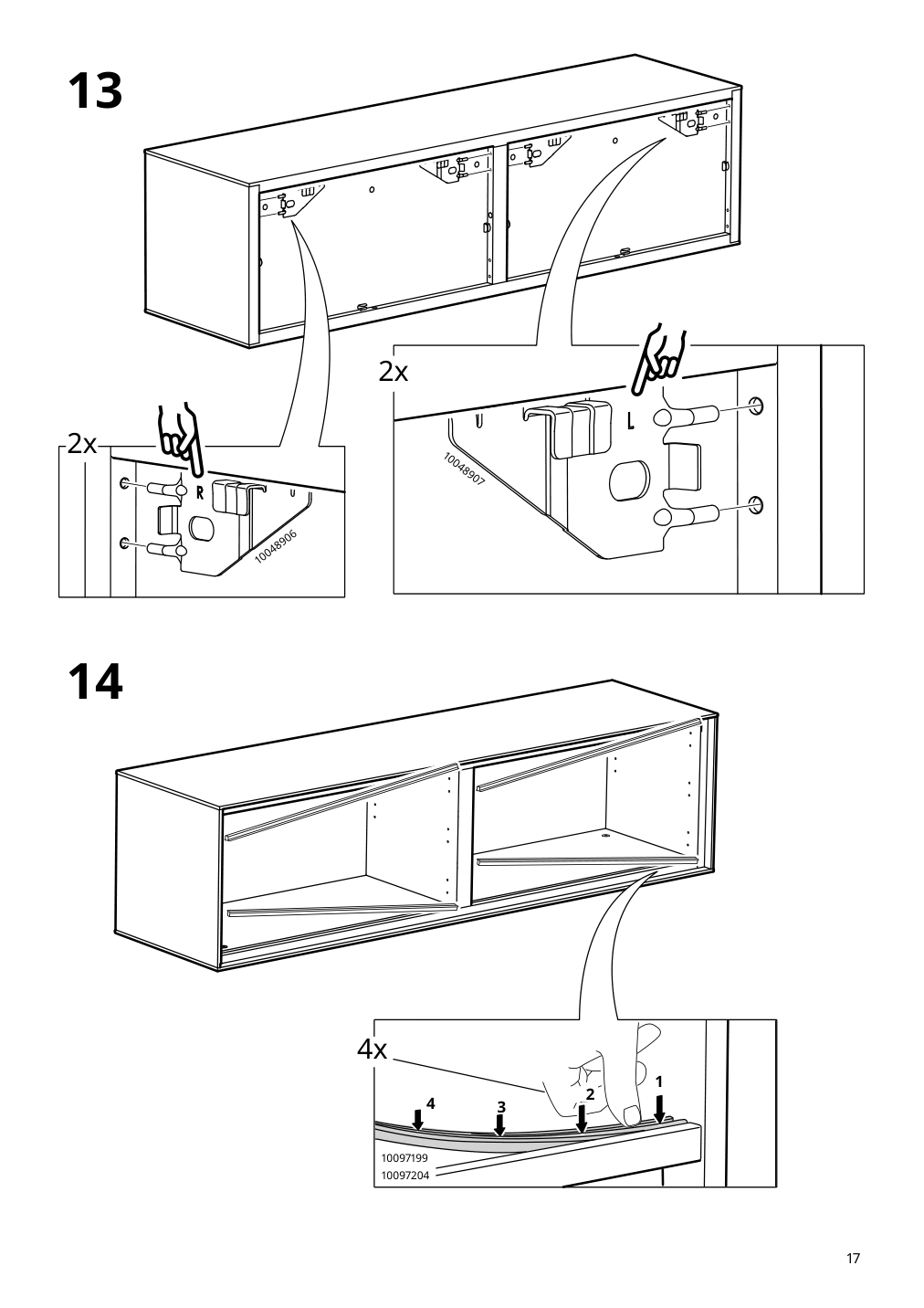 Assembly instructions for IKEA Boastad wall shelf black oak veneer | Page 17 - IKEA BOASTAD TV storage combination 595.352.22