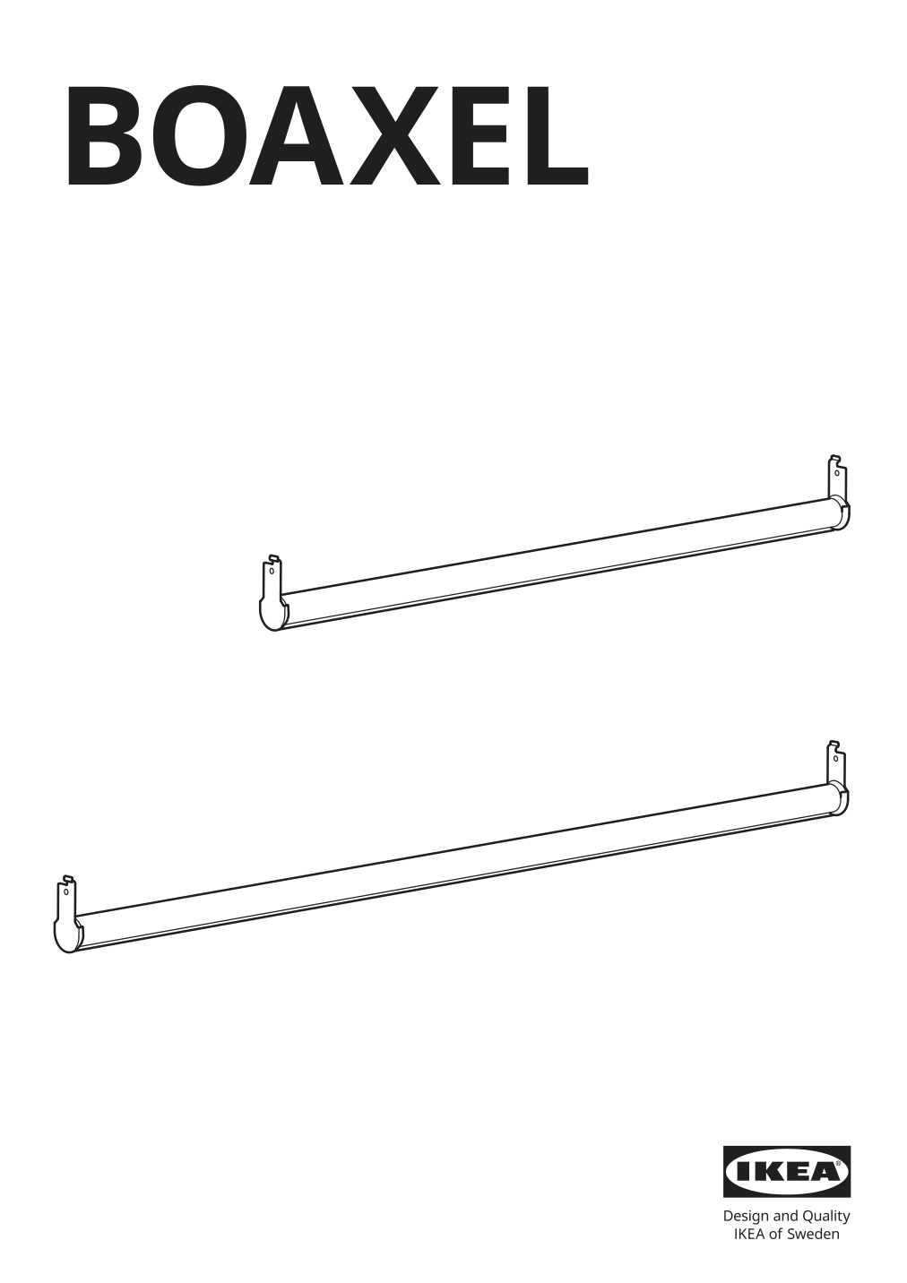 Assembly instructions for IKEA Boaxel clothes rail white | Page 1 - IKEA BOAXEL wardrobe combination 494.675.44