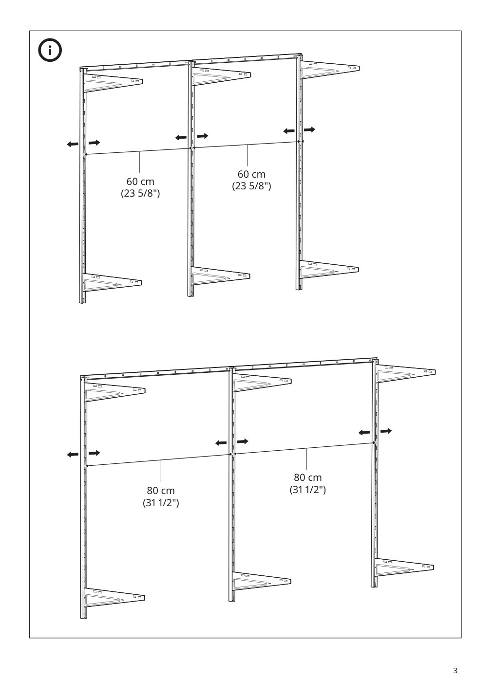 Assembly instructions for IKEA Boaxel clothes rail white | Page 3 - IKEA BOAXEL wardrobe combination 494.675.44