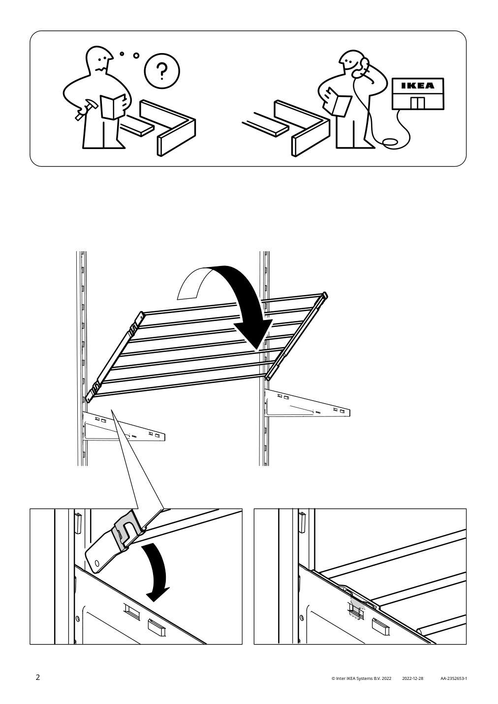 Assembly instructions for IKEA Boaxel drying rack white | Page 2 - IKEA BOAXEL laundry combination 593.864.82