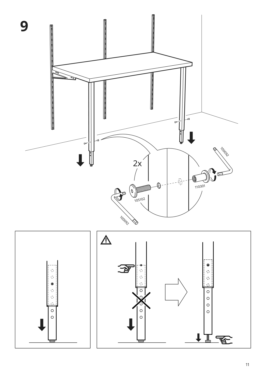 Assembly instructions for IKEA Boaxel pair of legs white | Page 11 - IKEA BOAXEL / LAGKAPTEN shelving unit with table top 494.406.20